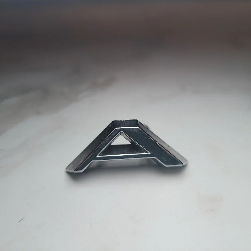 Vintage Silver Tone Metal‎ Letter A Individual Car Truck Emblem Badge Parts
